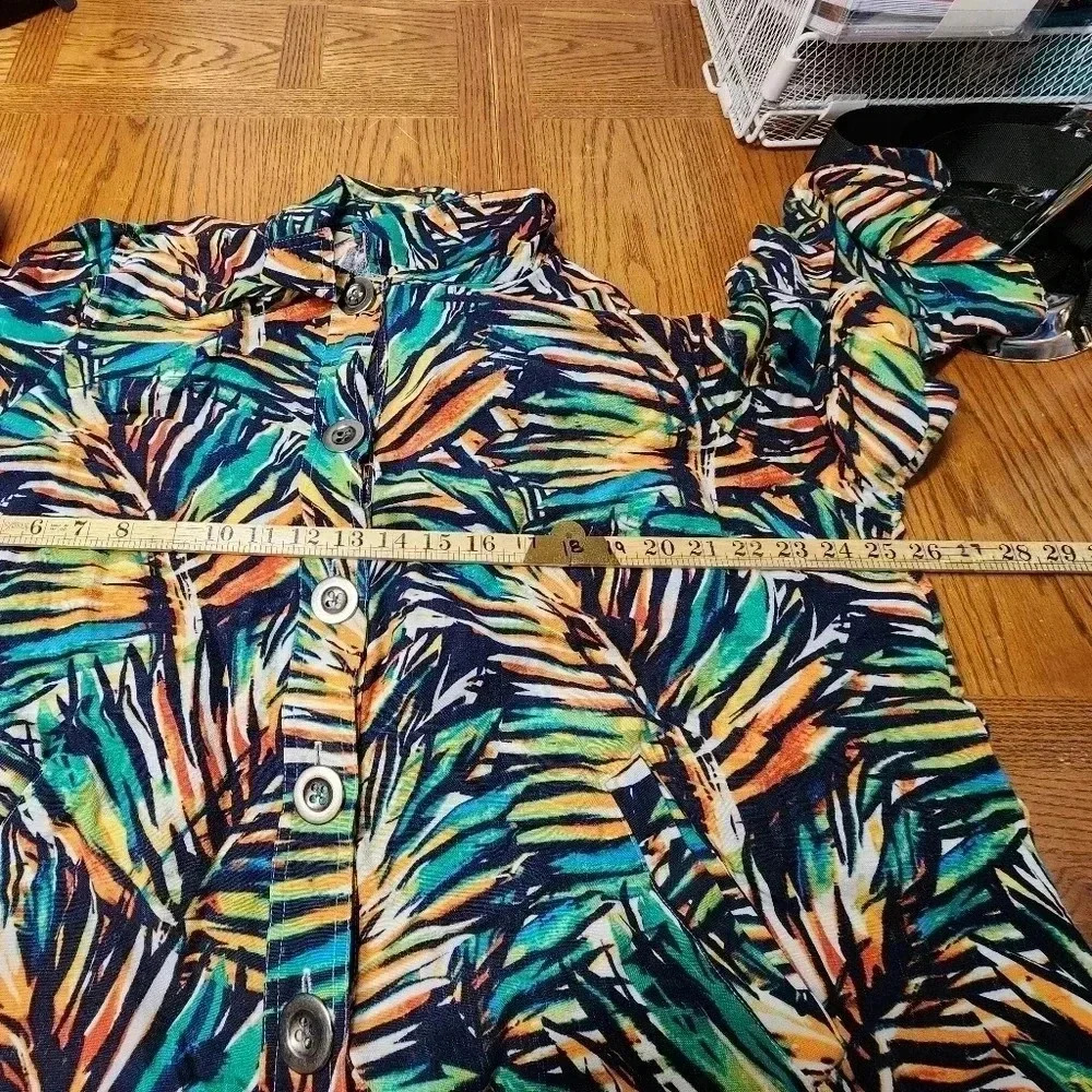 CJ BANKS TROPICAL DESIGN MULTICOLOR PLUS SIZE 2X BLAZER - Picture 9 of 10